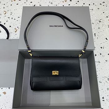Fortok Balenciaga Bel Air Xs Flap Bag in Black 23x5.5x18cm
