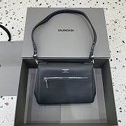 Fortok Balenciaga Bel Air Xs Flap Bag in Black Silver Hardware 23x5.5x18cm - 3