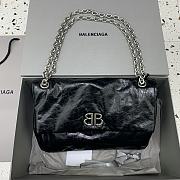 Fortok Balenciaga Women's Black Leather Medium Monaco Shoulder Bag 32.5x22x9.9cm  - 1