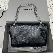 Fortok Balenciaga Women's Black Leather Medium Monaco Shoulder Bag 32.5x22x9.9cm  - 3