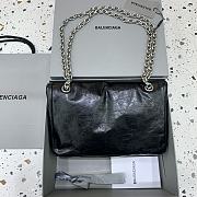 Fortok Balenciaga Women's Black Leather Small Monaco Shoulder Bag 27.9x18x9.9cm - 4