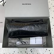 Fortok Balenciaga Women's Black Leather Medium Monaco Shoulder Bag Gold Hardware 32.5x22x9.9cm - 4