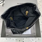 Fortok Balenciaga Women's Black Leather Medium Monaco Shoulder Bag Gold Hardware 32.5x22x9.9cm - 2