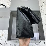 Fortok Balenciaga Women's Black Leather Small Monaco Shoulder Bag Gold Hardware 27.9x18x9.9cm - 6