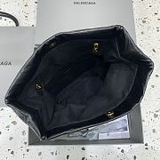 Fortok Balenciaga Women's Black Leather Small Monaco Shoulder Bag Gold Hardware 27.9x18x9.9cm - 3