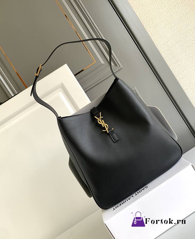 Fortok YSL Saint Laurent LE 5 À 7 hobo in grained leather Black 30 X 31 X 13cm - 1