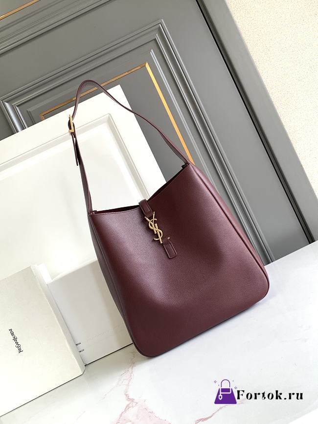 Fortok YSL Saint Laurent LE 5 À 7 hobo in grained leather Rouge 30 X 31 X 13cm - 1