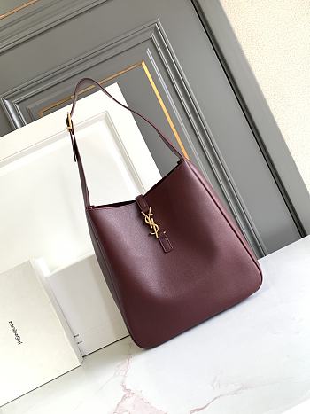 Fortok YSL Saint Laurent LE 5 À 7 hobo in grained leather Rouge 30 X 31 X 13cm