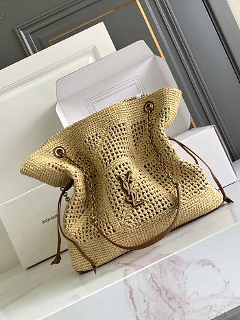 Fortok YSL Saint Laurent Jamie Shopping Tote Bag Raffia 35 X 35 X 10cm