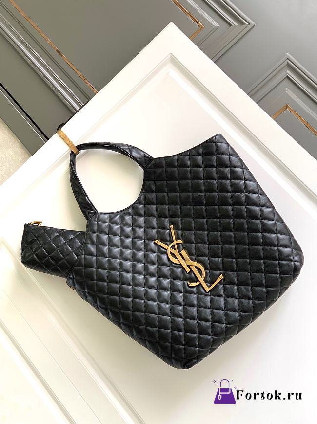 Fortok YSL Saint Laurent Pre-owned Icare Tote Bag Black 58x43x8cm - 1