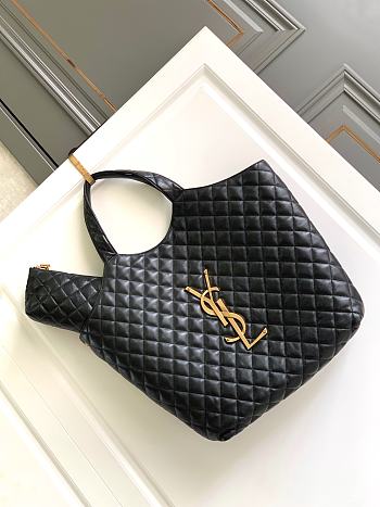 Fortok YSL Saint Laurent Pre-owned Icare Tote Bag Black 58x43x8cm