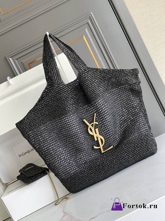 Fortok YSL Saint Laurent Icare In Quilted Lambskin Black 37–55 X 43 X 5cm - 1