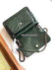 Fortok YSL Saint Laurent Niki Crinkled Glossed-leather Shoulder Bag Deep Green 28 X 20 X 8.5cm - 5