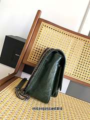 Fortok YSL Saint Laurent Niki Crinkled Glossed-leather Shoulder Bag Deep Green 28 X 20 X 8.5cm - 4