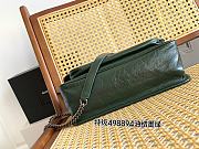 Fortok YSL Saint Laurent Niki Crinkled Glossed-leather Shoulder Bag Deep Green 28 X 20 X 8.5cm - 3