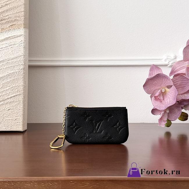 Fortok Louis Vuitton Key Pouch Black 7x1.5x12cm  - 1