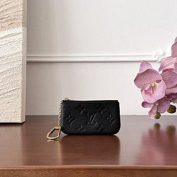 Fortok Louis Vuitton Key Pouch Black 7x1.5x12cm 