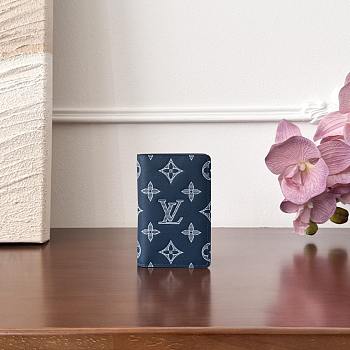 Fortok Louis Vuitton Pocket Organizer Navy Blue M83378 11.1x1x7.5cm