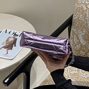 Fortok CHANEL 22 Mini Handbag Crinkled Metallic Leather Purple 19 x 20 x 6cm - 5
