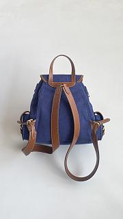 Fortok Miu Miu canvas and leather backpack Blue 29*25*12cm - 3