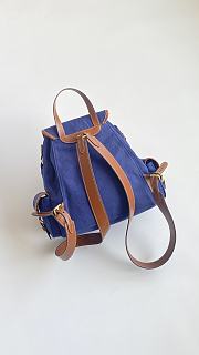 Fortok Miu Miu canvas and leather backpack Blue 29*25*12cm - 6