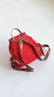 Fortok Miu Miu canvas and leather backpack Red 29*25*12cm - 3