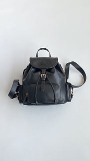 Fortok Miu Miu canvas and leather backpack Black 29*25*12cm - 1
