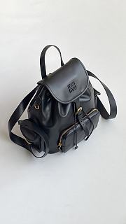 Fortok Miu Miu canvas and leather backpack Black 29*25*12cm - 2