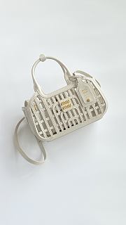 Fortok Miu Miu Leather basket Chalk White 24*13*9cm - 6