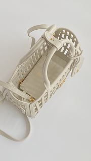 Fortok Miu Miu Leather basket Chalk White 24*13*9cm - 2