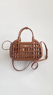 Fortok Miu Miu Leather basket Brown 24*13*9cm - 4