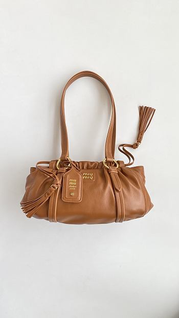 Fortok Miu Miu Joie Mini Leather Brown 32*16*10.5cm