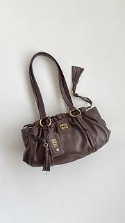 Fortok Miu Miu Joie Mini Leather Chocolate Brown 32*16*10.5cm - 6
