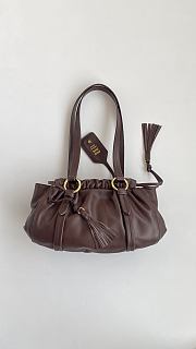 Fortok Miu Miu Joie Mini Leather Chocolate Brown 32*16*10.5cm - 5