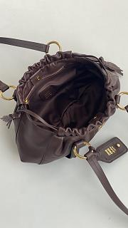Fortok Miu Miu Joie Mini Leather Chocolate Brown 32*16*10.5cm - 4