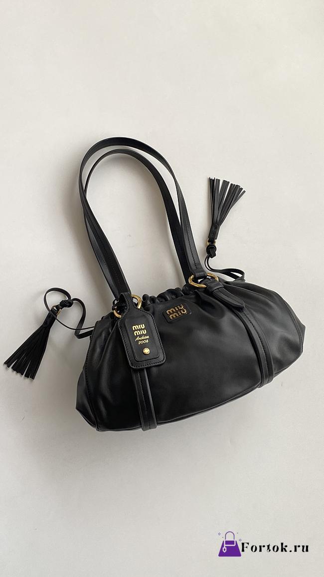 Fortok Miu Miu Joie Mini Leather Black 32*16*10.5cm - 1