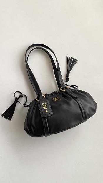 Fortok Miu Miu Joie Mini Leather Black 32*16*10.5cm