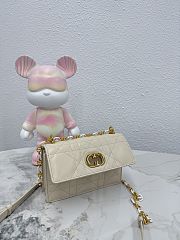 Fortok Dior Miss Caro Mini Bag Latte Macrocannage Lambskin 18×12×5.5cm - 5