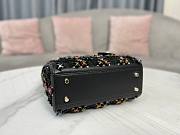 Fortok Dior Lady Dior in Black Embroidered Cannage with Multicolor Beads & Sequins 17 x 15 x 7 cm - 6