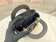 Fortok Dior Lady Dior in Black Embroidered Cannage with Multicolor Beads & Sequins 17 x 15 x 7 cm - 5