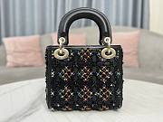 Fortok Dior Lady Dior in Black Embroidered Cannage with Multicolor Beads & Sequins 17 x 15 x 7 cm - 2