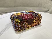 Fortok Lady Dior in Multicolor Beaded Embroidery with Metallic Purple Handles 17 x 15 x 7cm - 6