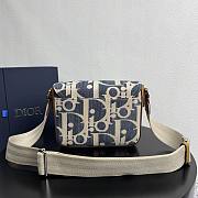 Fortok Dior Saddle Messenger Bag Blue and Beige Raffia-Effect Dior Oblique 23 x 17.5 x 6cm - 6