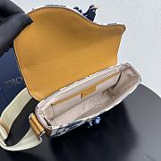 Fortok Dior Saddle Messenger Bag Blue and Beige Raffia-Effect Dior Oblique 23 x 17.5 x 6cm - 3