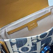 Fortok Dior Saddle Messenger Bag Blue and Beige Raffia-Effect Dior Oblique 23 x 17.5 x 6cm - 5