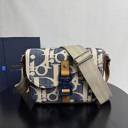Fortok Dior Saddle Messenger Bag Blue and Beige Raffia-Effect Dior Oblique 23 x 17.5 x 6cm - 4