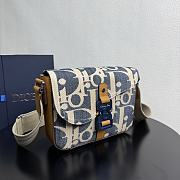 Fortok Dior Saddle Messenger Bag Blue and Beige Raffia-Effect Dior Oblique 23 x 17.5 x 6cm - 2