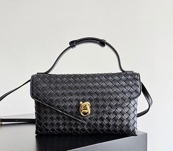 Fortok Bottega Veneta Knot Lock Black 25x16x5.5cm