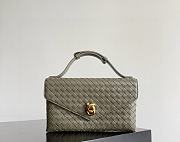 Fortok Bottega Veneta Knot Lock Cream Moss Green 25x16x5.5cm - 4