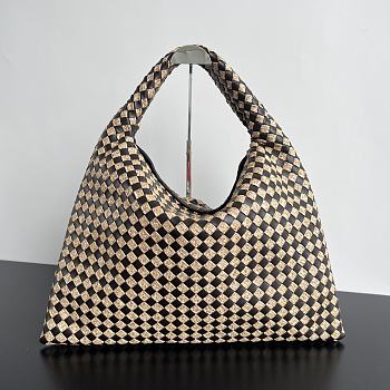 Fortok Bottega Veneta Large Hop Caro Raffia Dark Brown 54x24x13cm